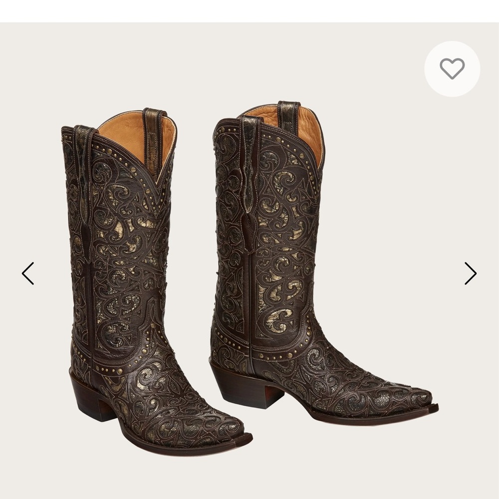 Never been worn espresso hand made laser lucchese boots . Size on label .. 11